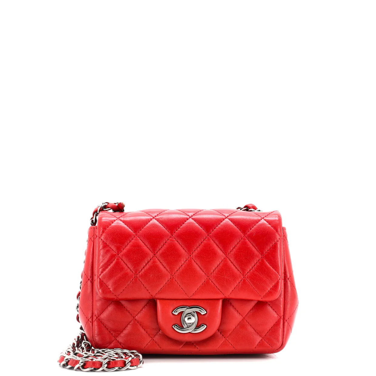 Square Classic Single Flap Bag Quilted Lambskin Mini - Deep Luxury