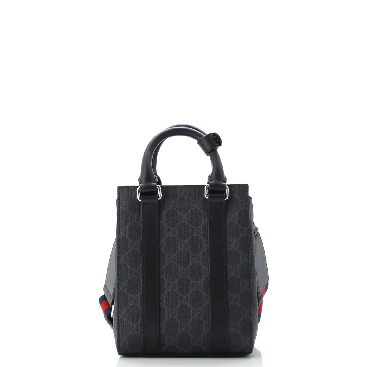 Convertible Web Open Tote GG Coated Canvas Mini - Deep Luxury