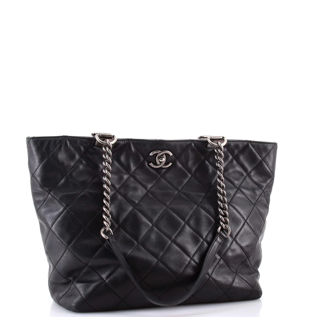Shopping In Chains Tote Quilted Calfskin Large - Deep Luxury