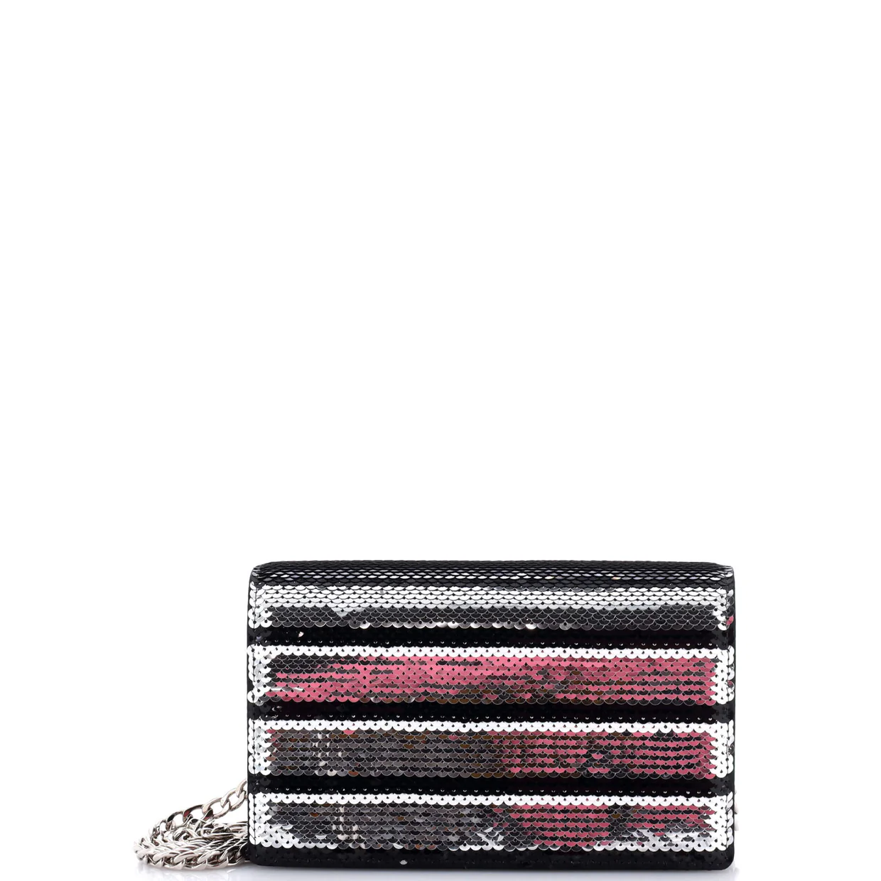 Baia Chain Flap Bag Sequin Embellished Leather Small - Deep Luxury