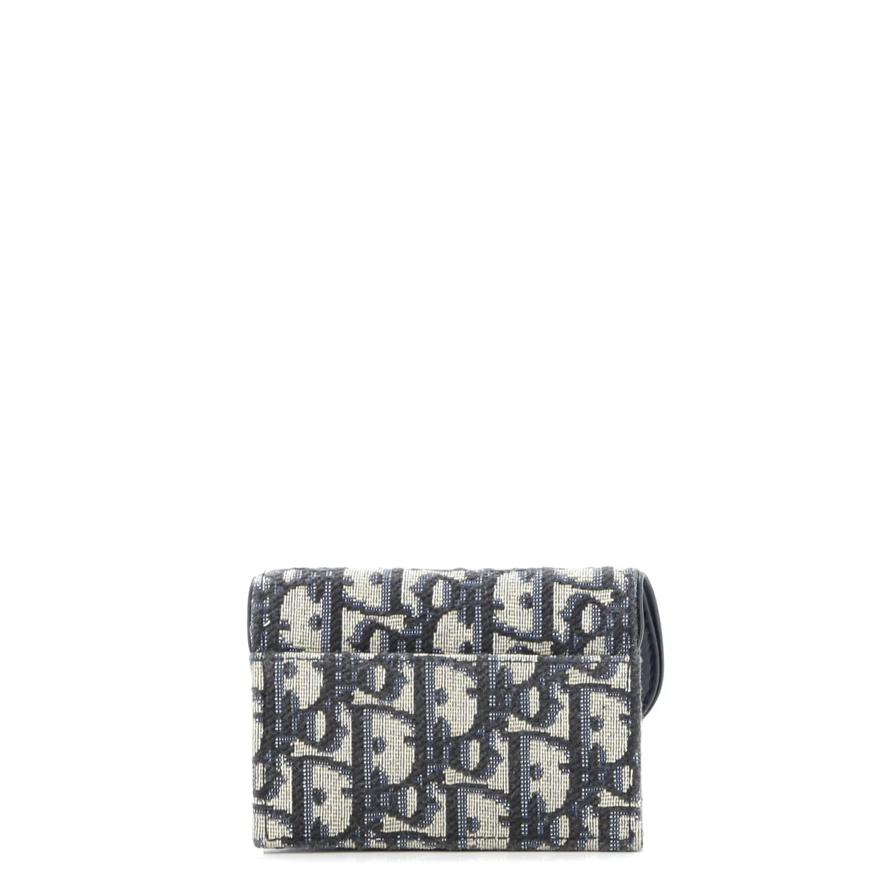 Saddle Flap Zipped Card Holder Oblique Canvas Compact - Deep Luxury