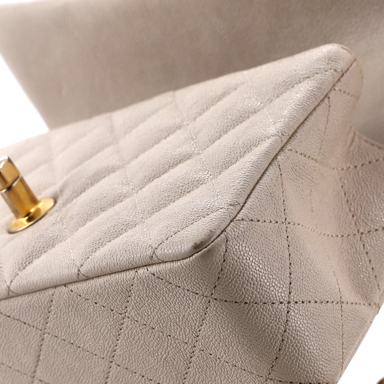 Classic Single Flap Top Handle Bag Quilted Caviar Mini - Deep Luxury