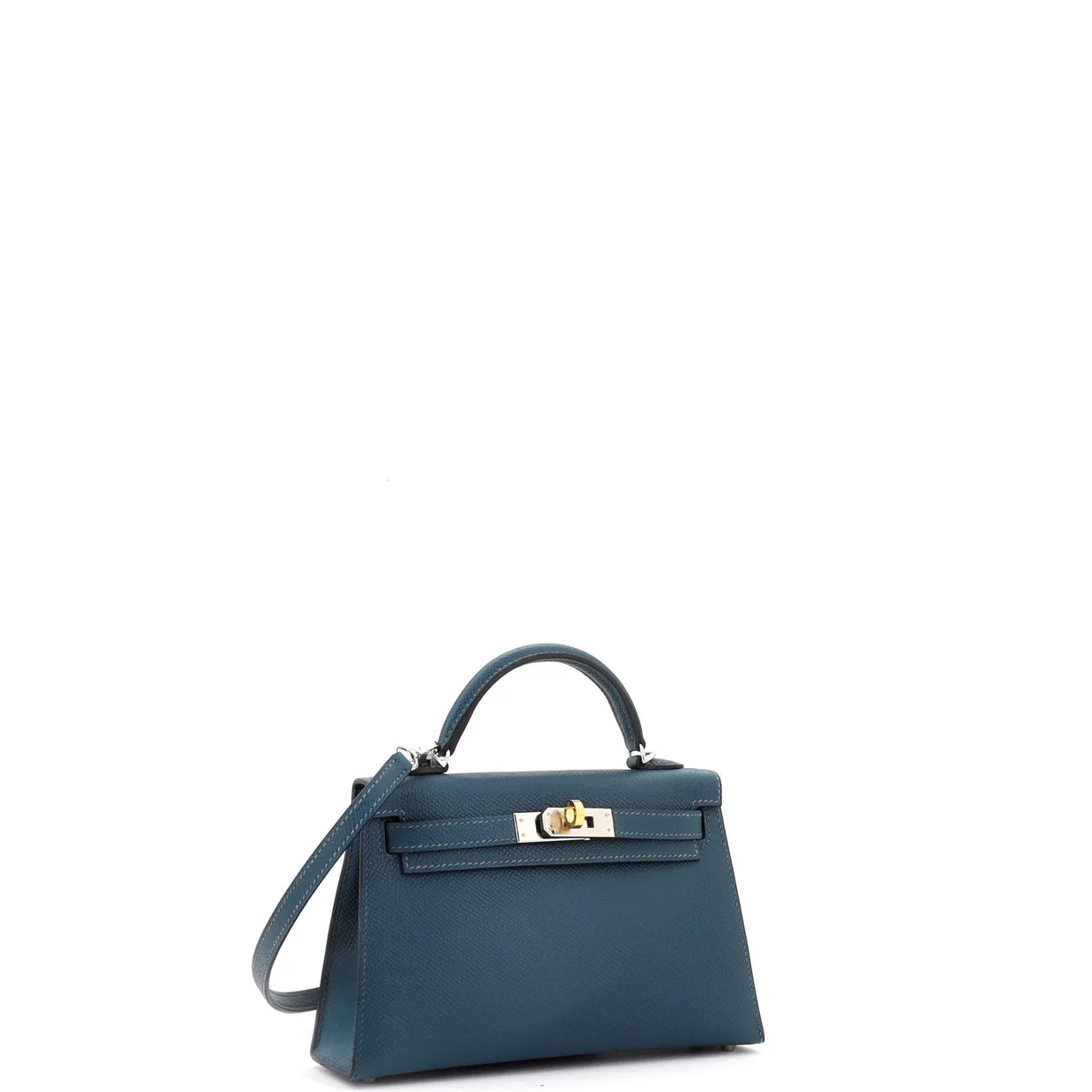 Kelly Mini II Bag Bleu De Prusse Epsom with Electrum Hardware 20 - Deep Luxury