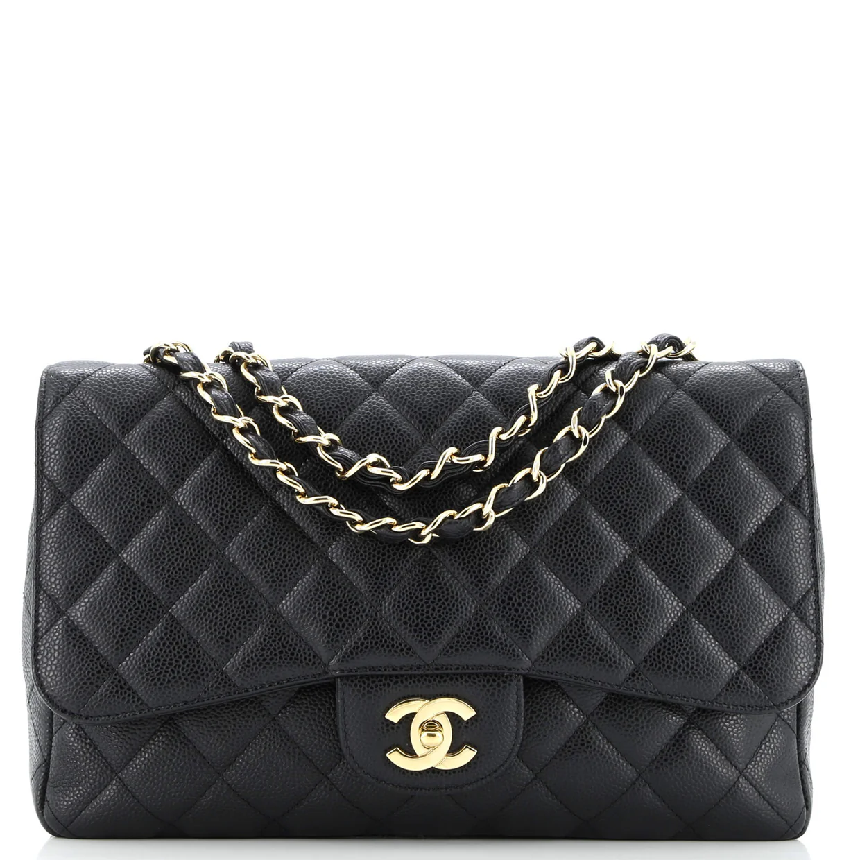 Classic Single Flap Bag Quilted Caviar Jumbo - Deep Luxury