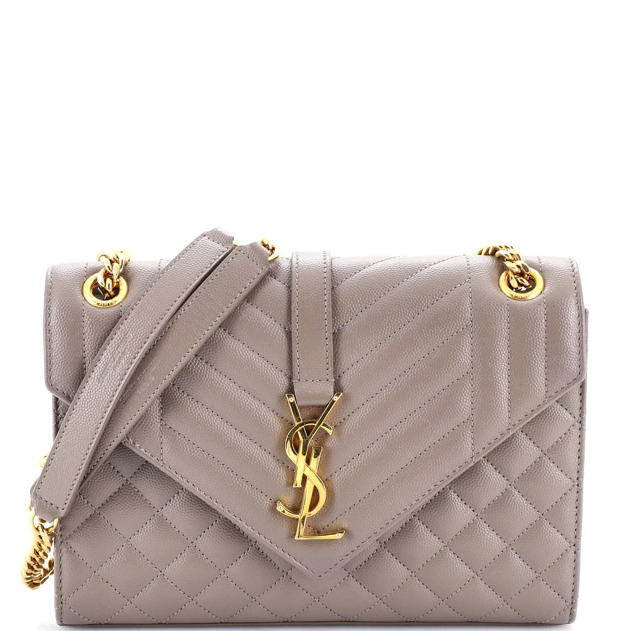 Classic Monogram Envelope Satchel Mixed Matelasse Leather Medium - Deep Luxury