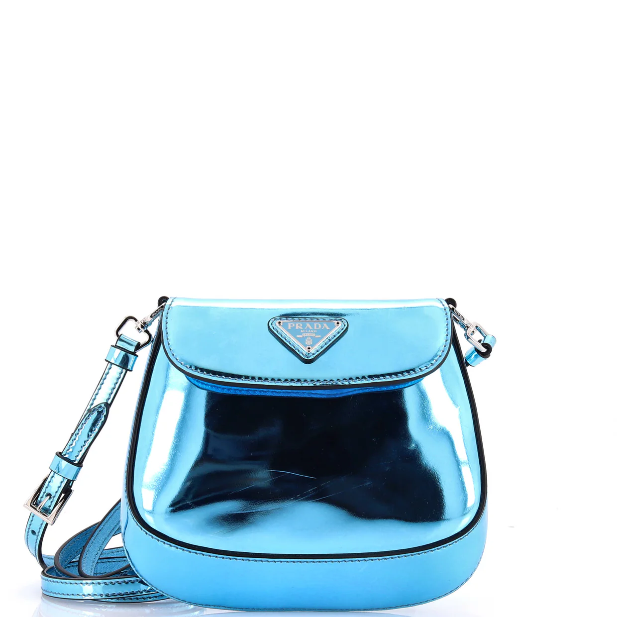 Cleo Flap Shoulder Bag Spazzolato Leather Mini - Deep Luxury