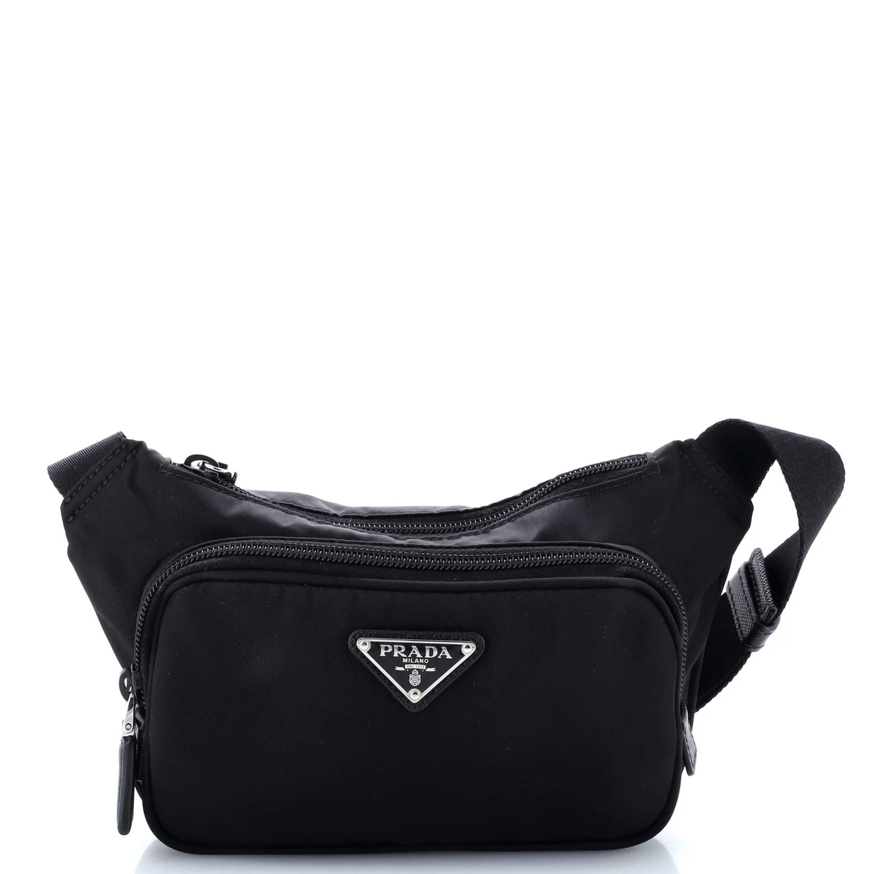 Front Pocket Belt Bag Re-Nylon with Saffiano Leather - Deep Luxury