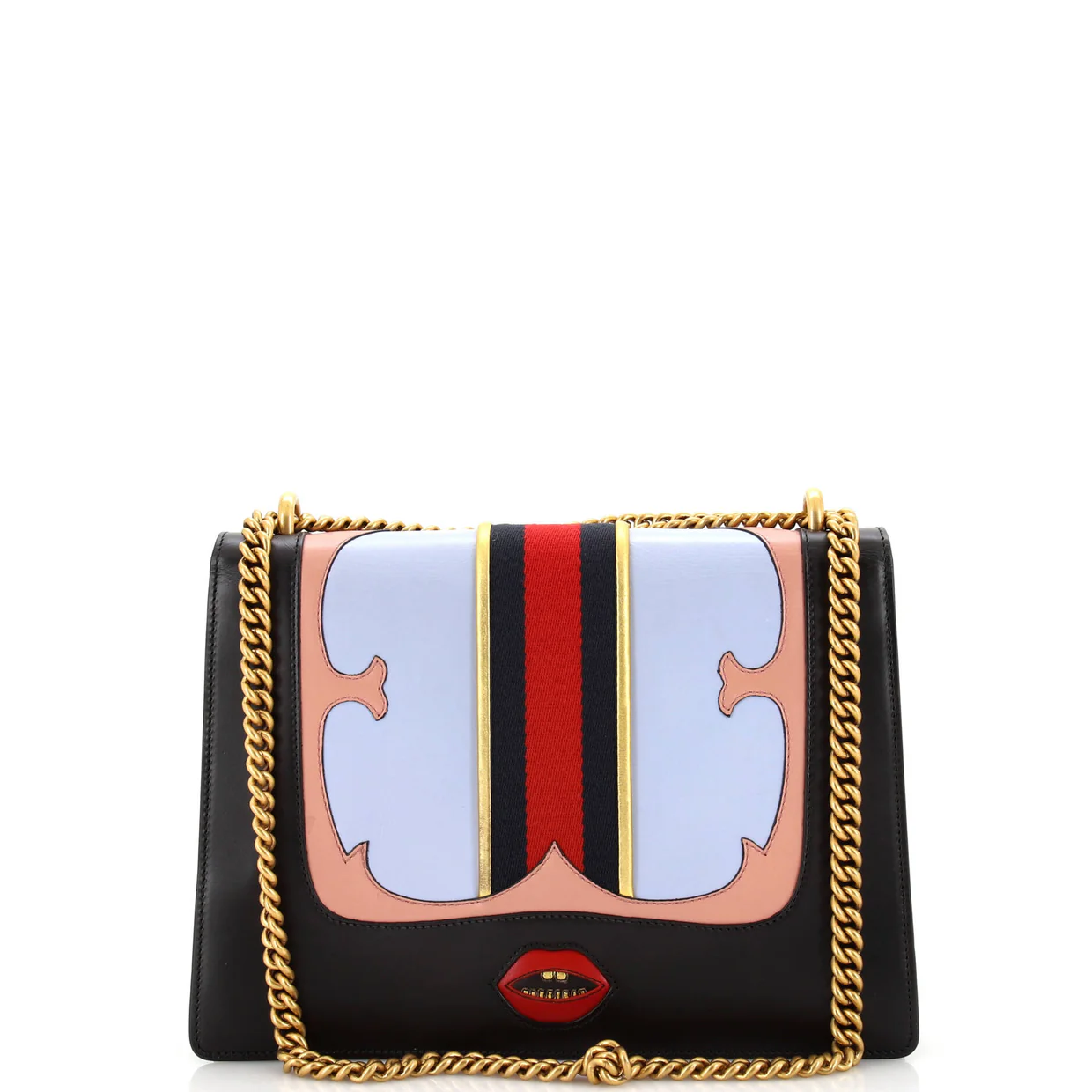 Web Heart GG Marmont Chain Shoulder Bag Leather Medium - Deep Luxury