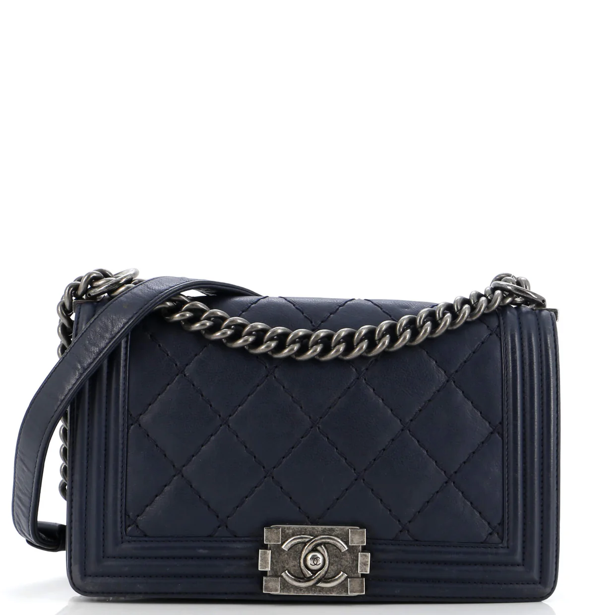 Stitch Boy Flap Bag Quilted Calfskin Old Medium - Deep Luxury