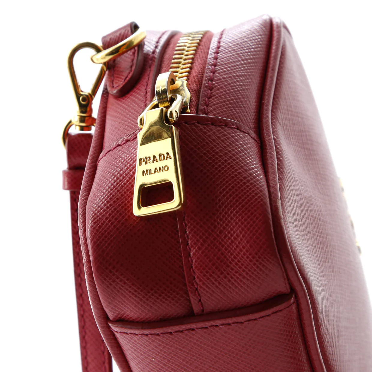 Zip Crossbody Bag Saffiano Leather Small - Deep Luxury