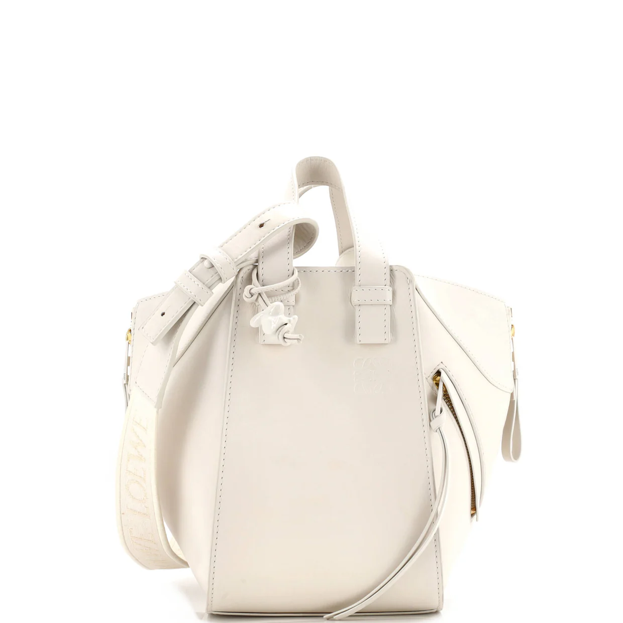 Monochrome Hammock Bag Leather Compact - Deep Luxury