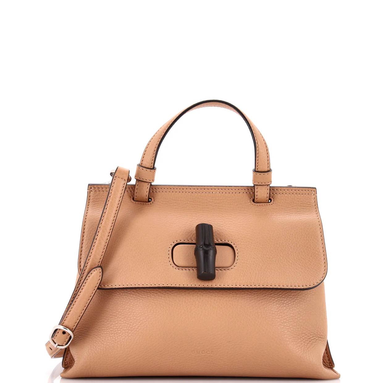 Bamboo Daily Top Handle Bag Leather Small - Deep Luxury