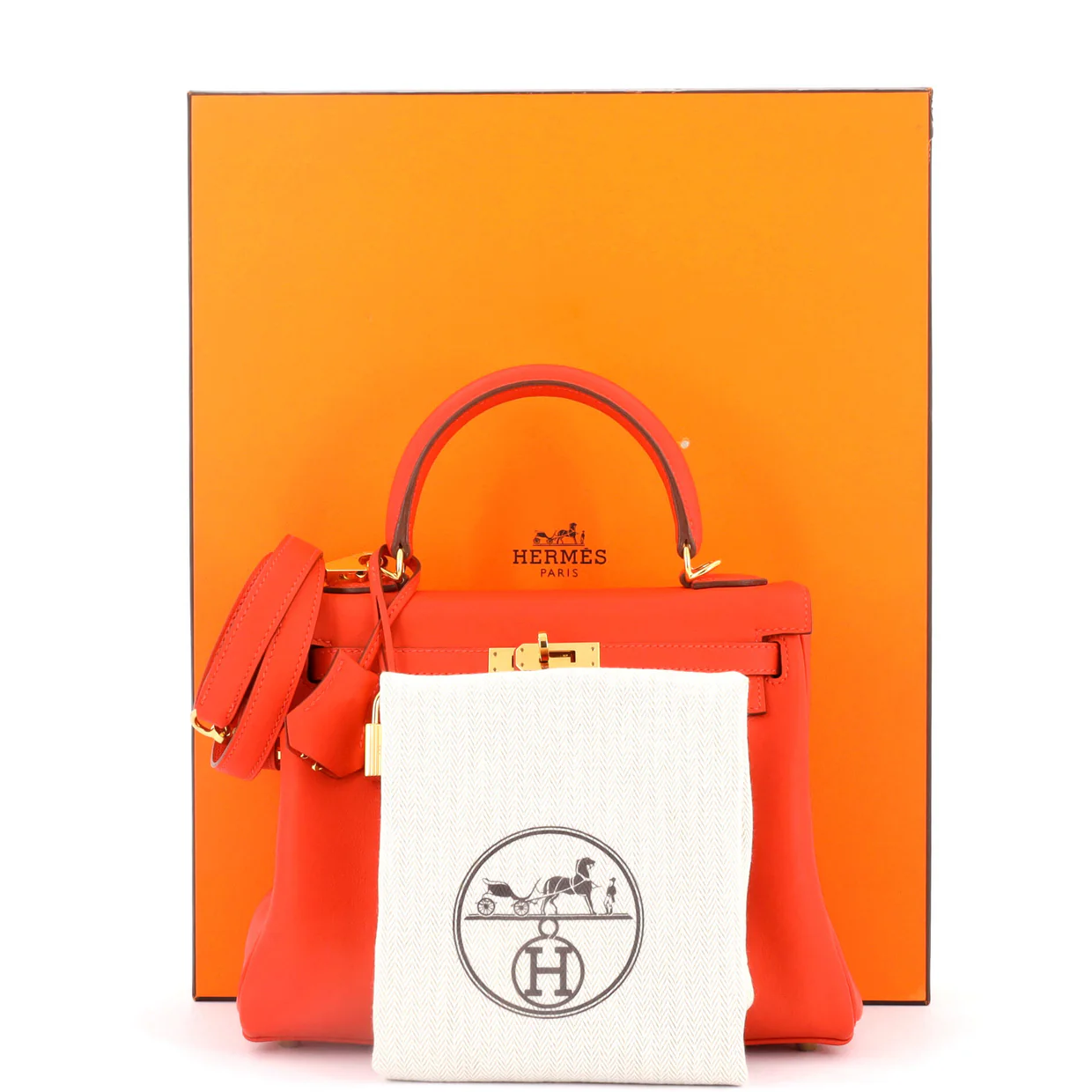 Kelly Handbag Capucine Swift with Gold Hardware 25 - Deep Luxury