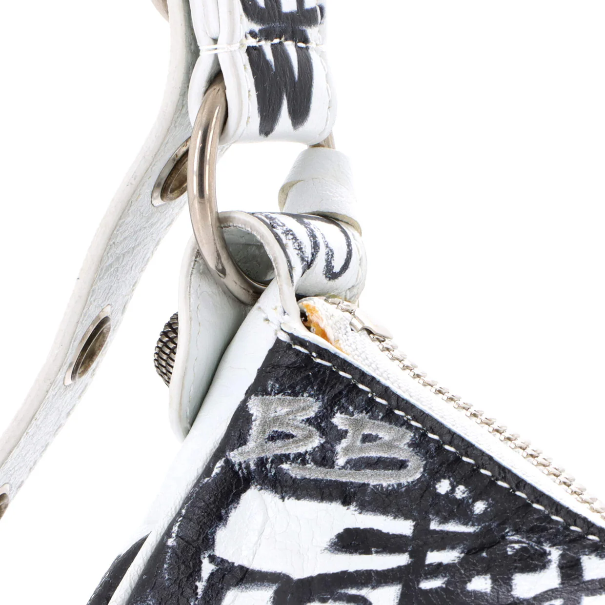 Le Cagole Graffiti Giant Studs Shoulder Bag Leather XS - Deep Luxury