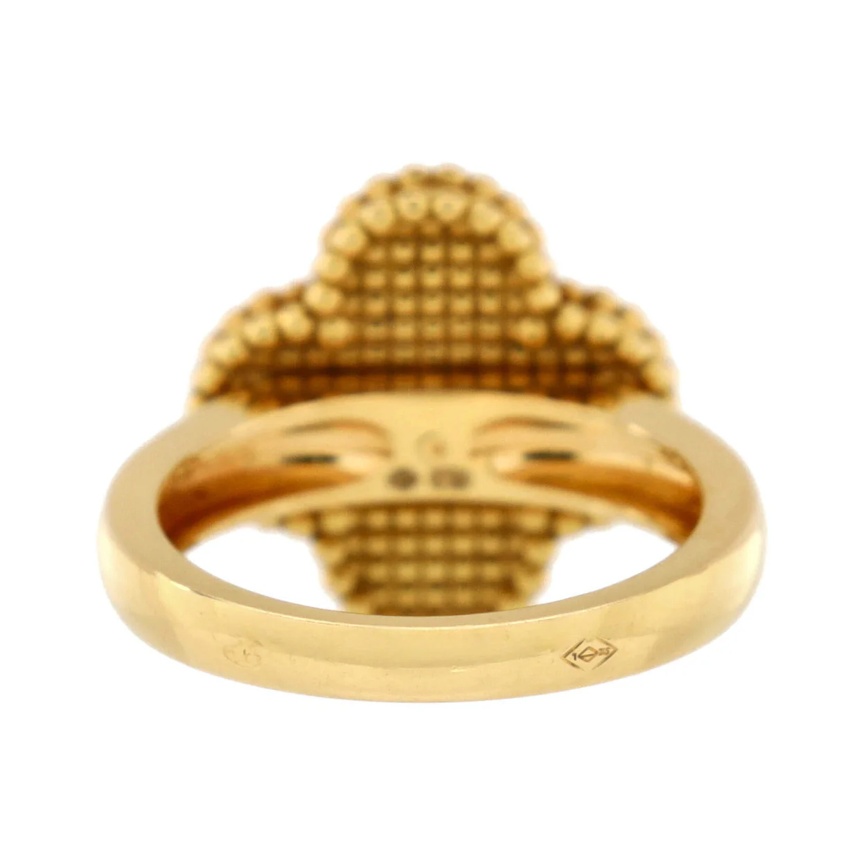 Vintage Alhambra Ring 18K Yellow Gold with Mother of Pearl and Diamond - Deep Luxury