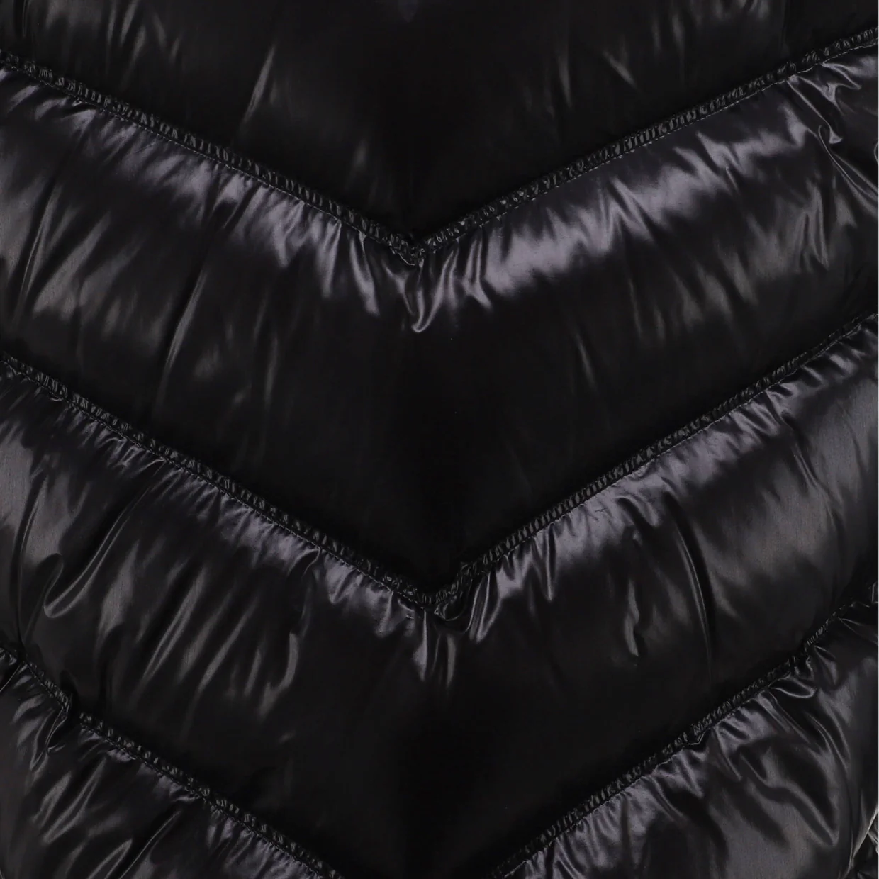 Women's Long Zip Coat Quilted Nylon and Wool Blend with Down - Deep Luxury