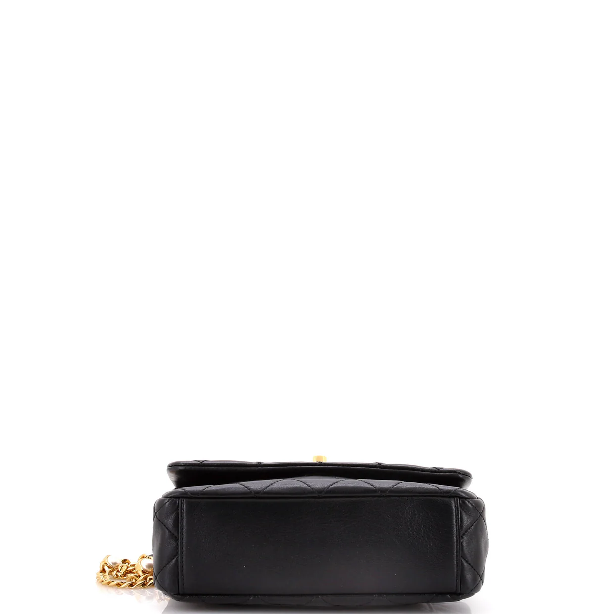 Resin Pearl Chain Flap Bag Quilted Lambskin Small - Deep Luxury