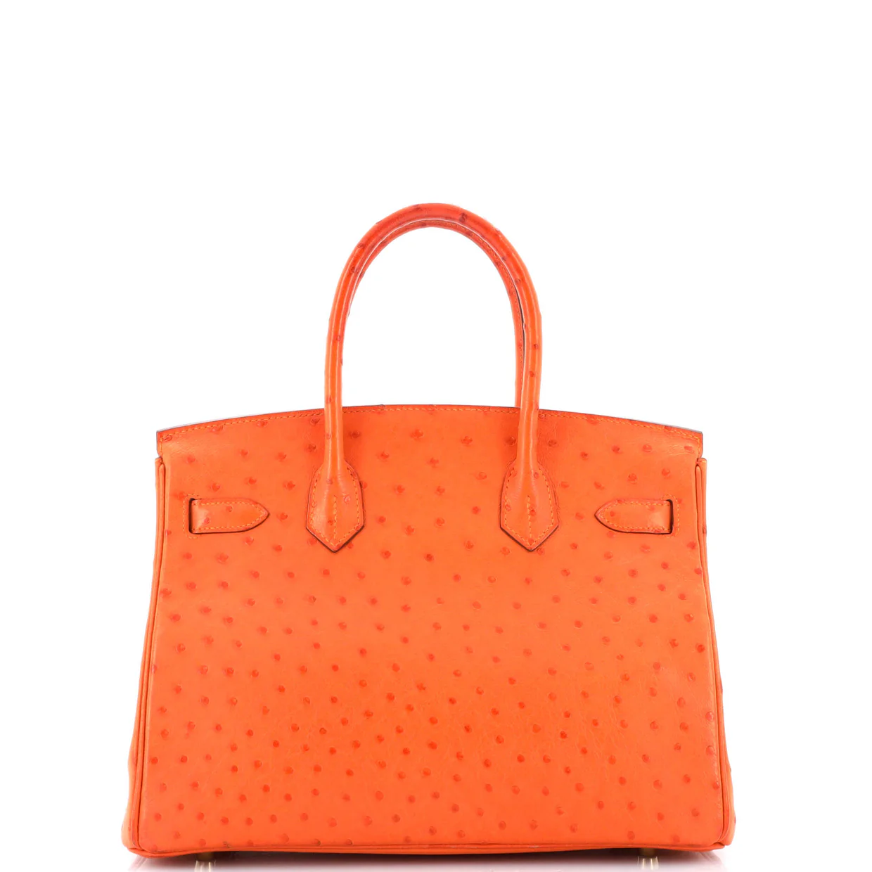 Birkin Handbag Tangerine Ostrich with Gold Hardware 30 - Deep Luxury