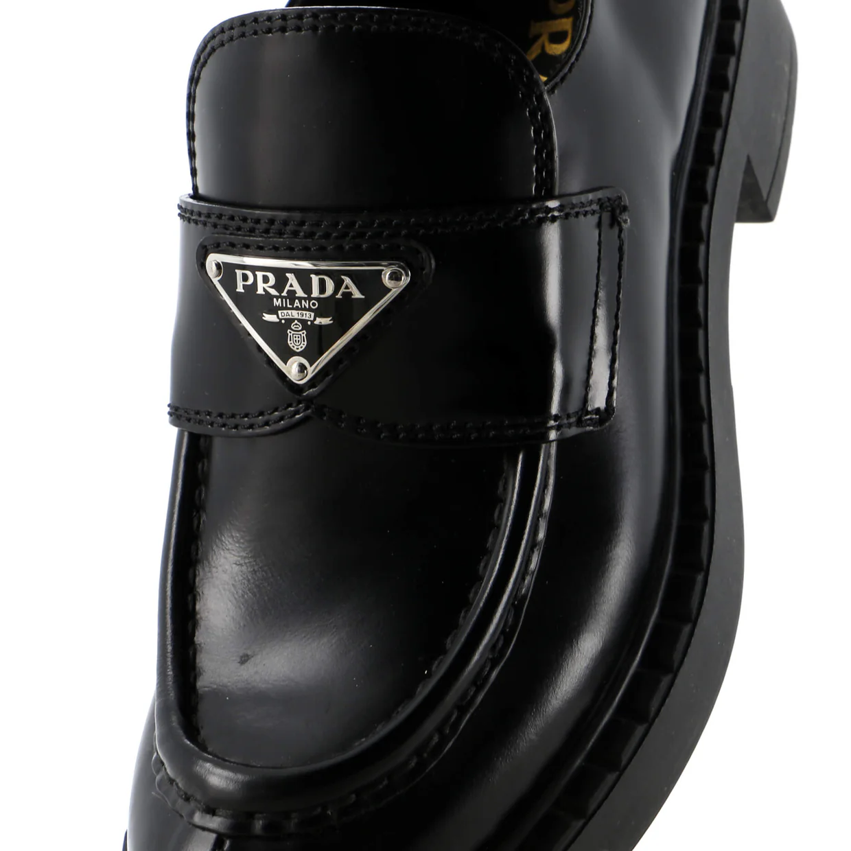 Women's Triangle Logo Loafers Spazzolato Leather - Deep Luxury