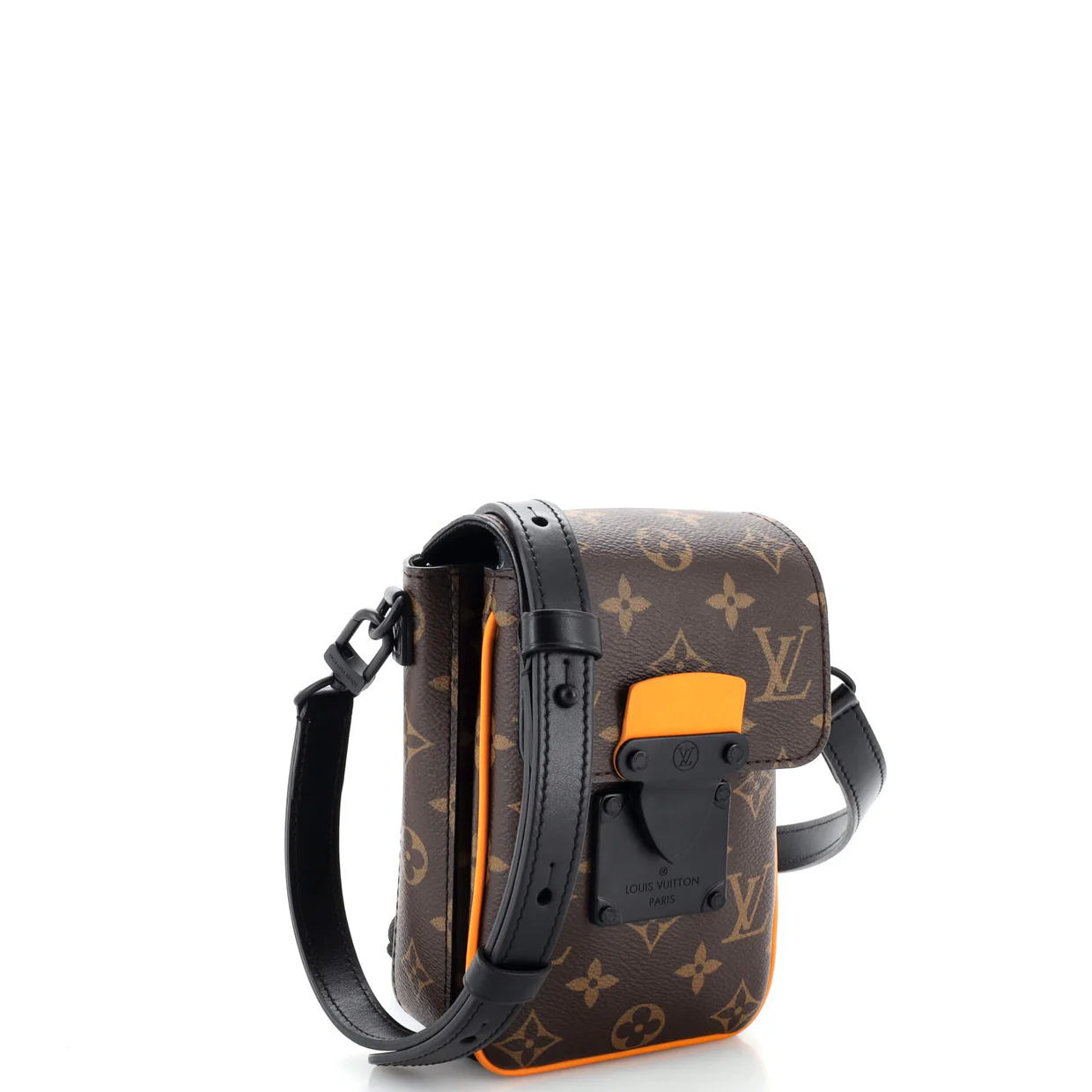 S Lock Vertical Wearable Wallet Macassar Monogram Canvas - Deep Luxury