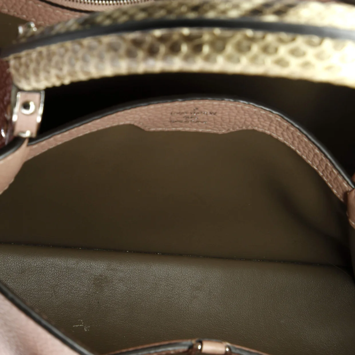 Capucines Bag Leather with Python PM - Deep Luxury