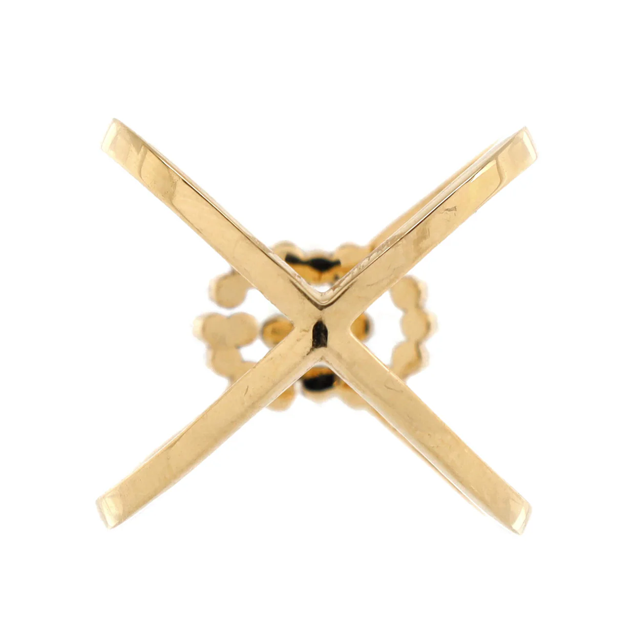 GG Running Cross Ring 18K Yellow Gold with Diamonds - Deep Luxury