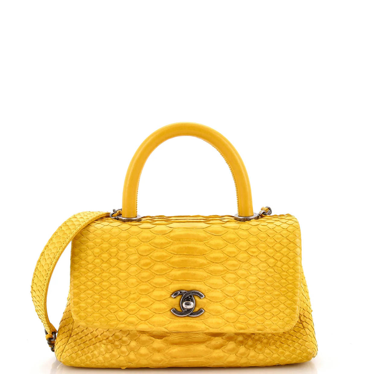Coco Top Handle Bag Python Mini - Deep Luxury
