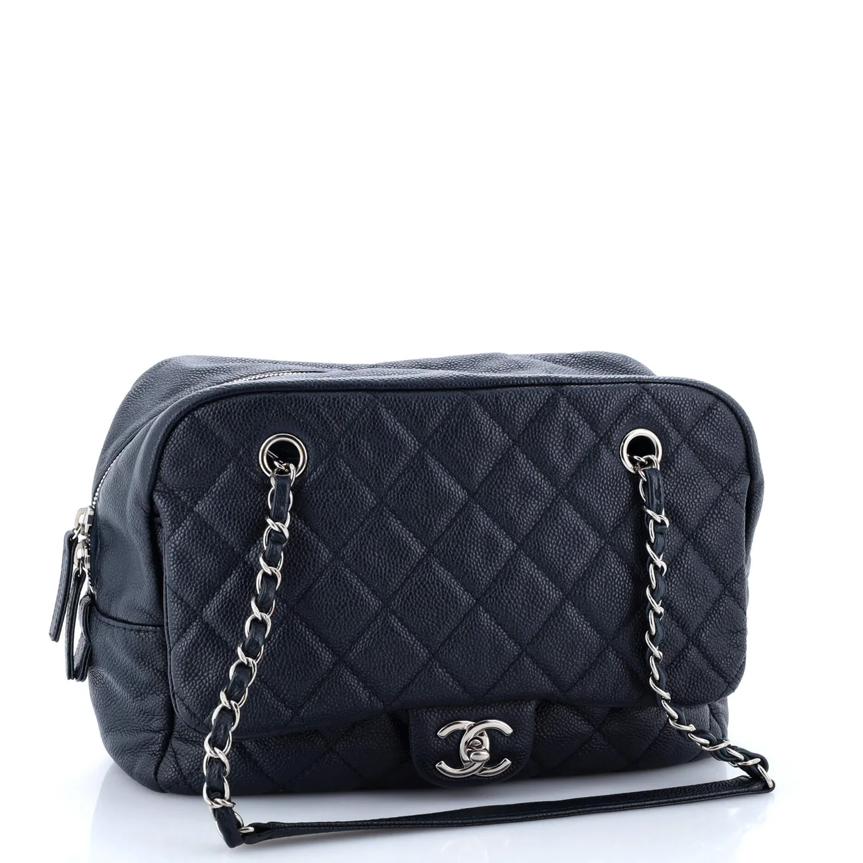 Camera Case Flap Bag Quilted Caviar Medium - Deep Luxury