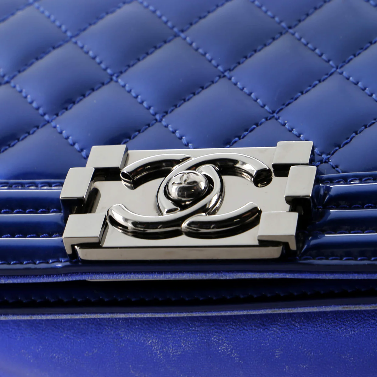 Boy Flap Bag Quilted Patent Small - Deep Luxury