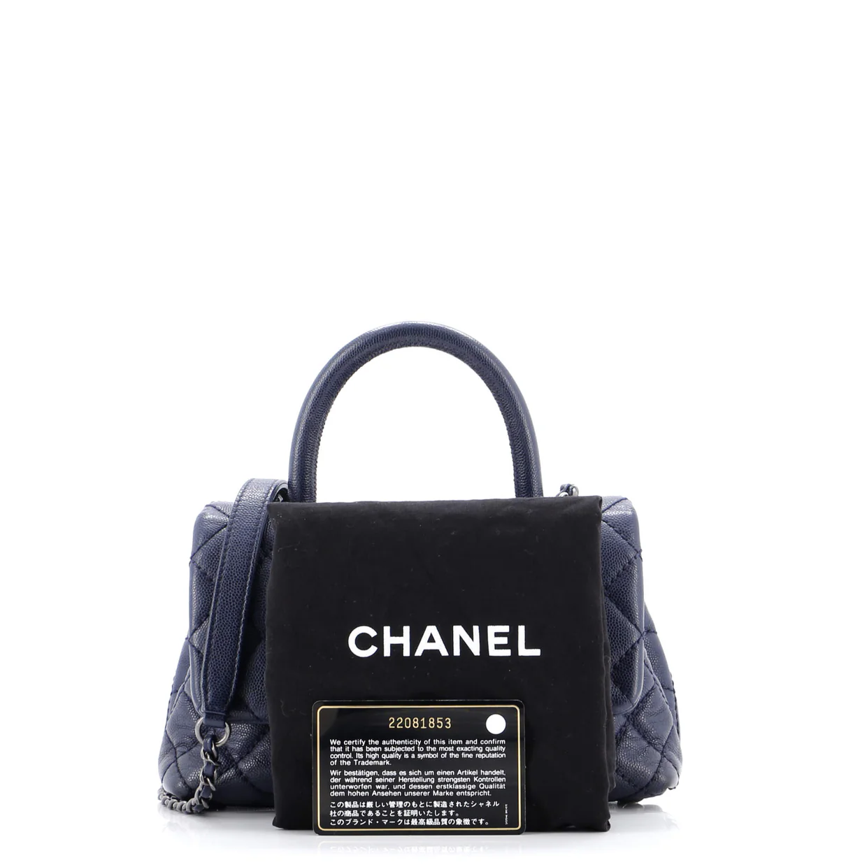 Coco Top Handle Bag Quilted Caviar Mini - Deep Luxury