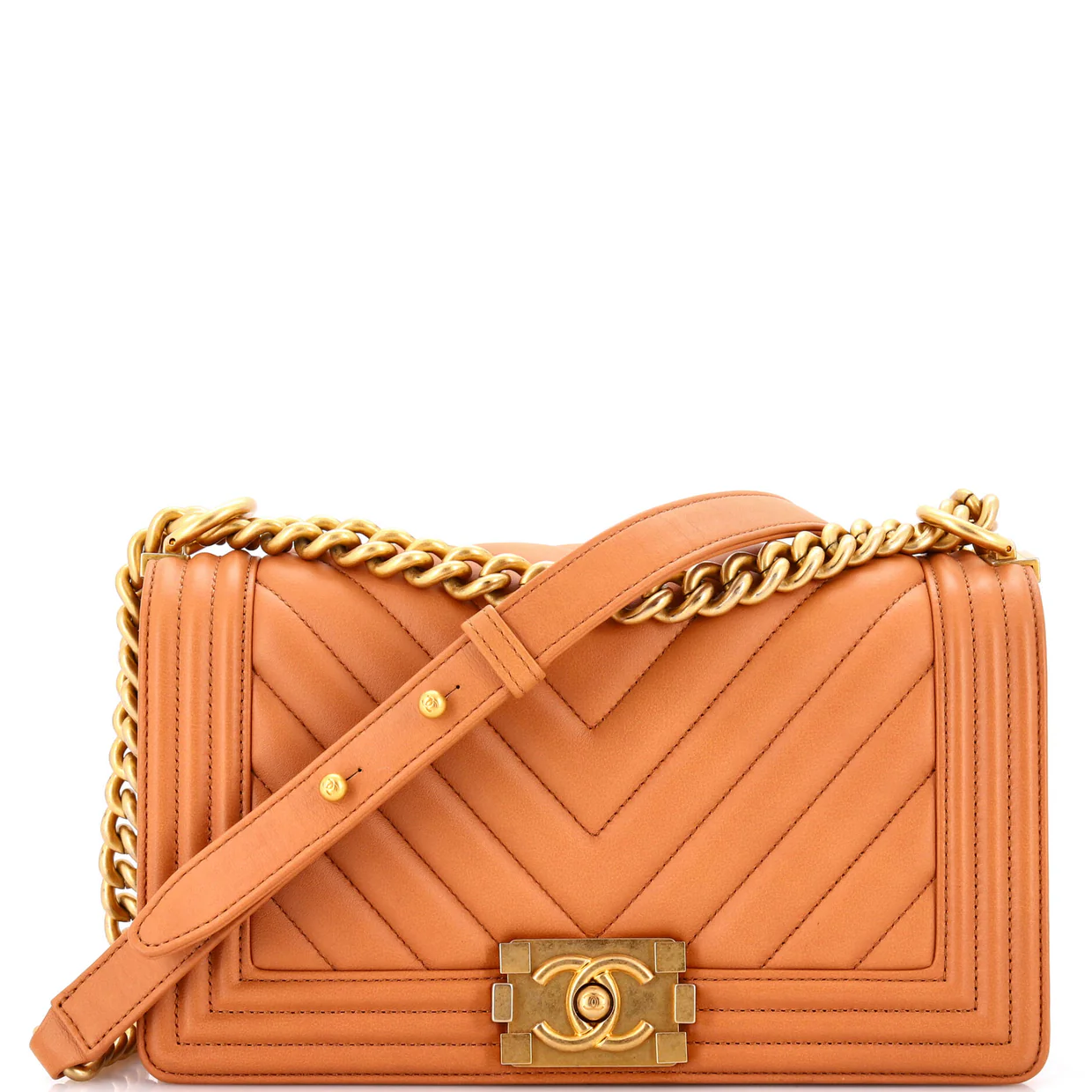 Boy Flap Bag Chevron Lambskin Old Medium - Deep Luxury