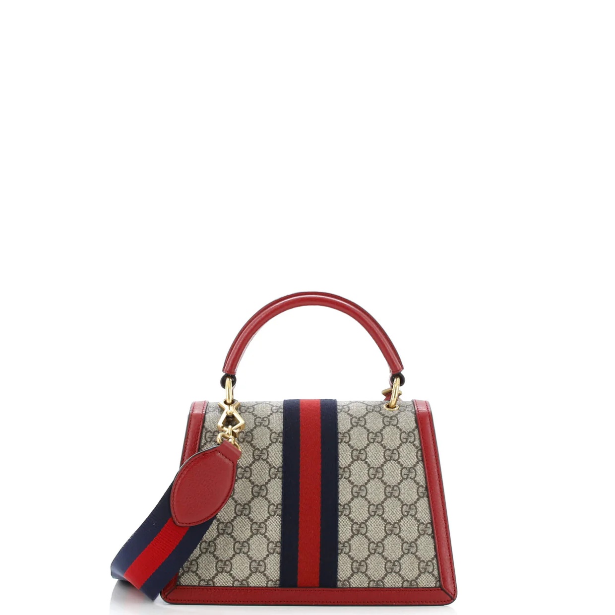 Queen Margaret Top Handle Bag GG Coated Canvas with Leather Small - Deep Luxury