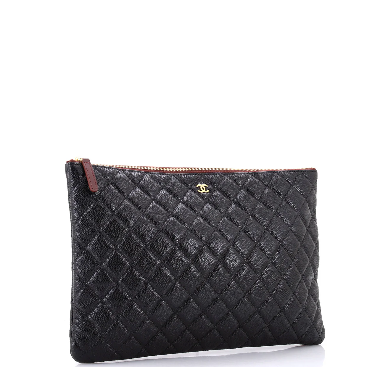 O Case Clutch Quilted Caviar Large - Deep Luxury