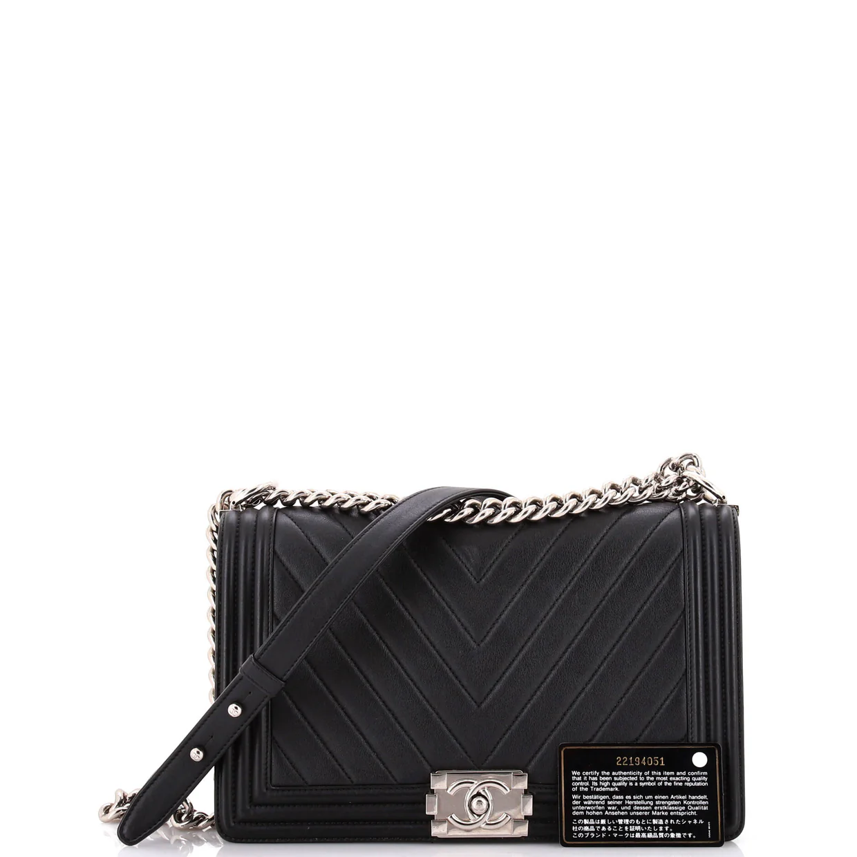 Boy Flap Bag Chevron Calfskin New Medium - Deep Luxury