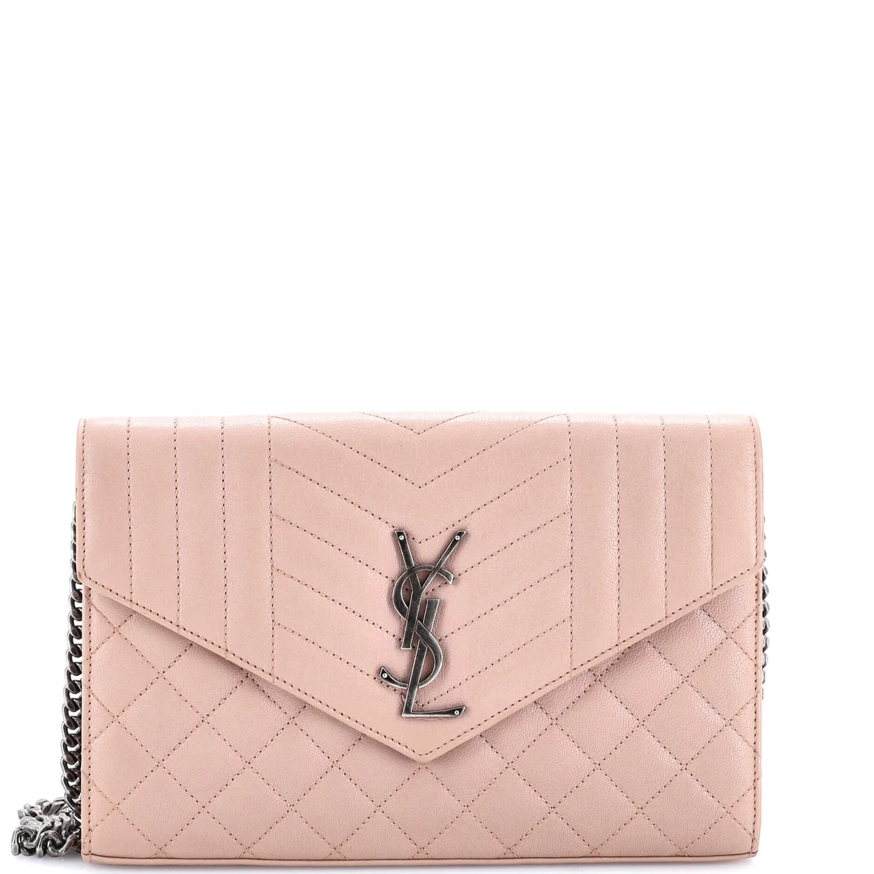 Classic Monogram Envelope Satchel Mixed Matelasse Leather Medium - Deep Luxury