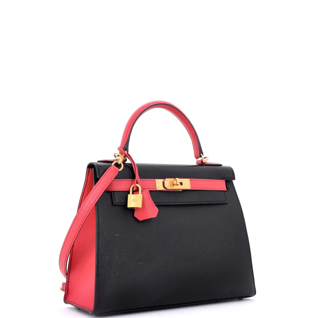 Kelly Handbag Bicolor Chevre Mysore with Brushed Gold Hardware 28 - Deep Luxury