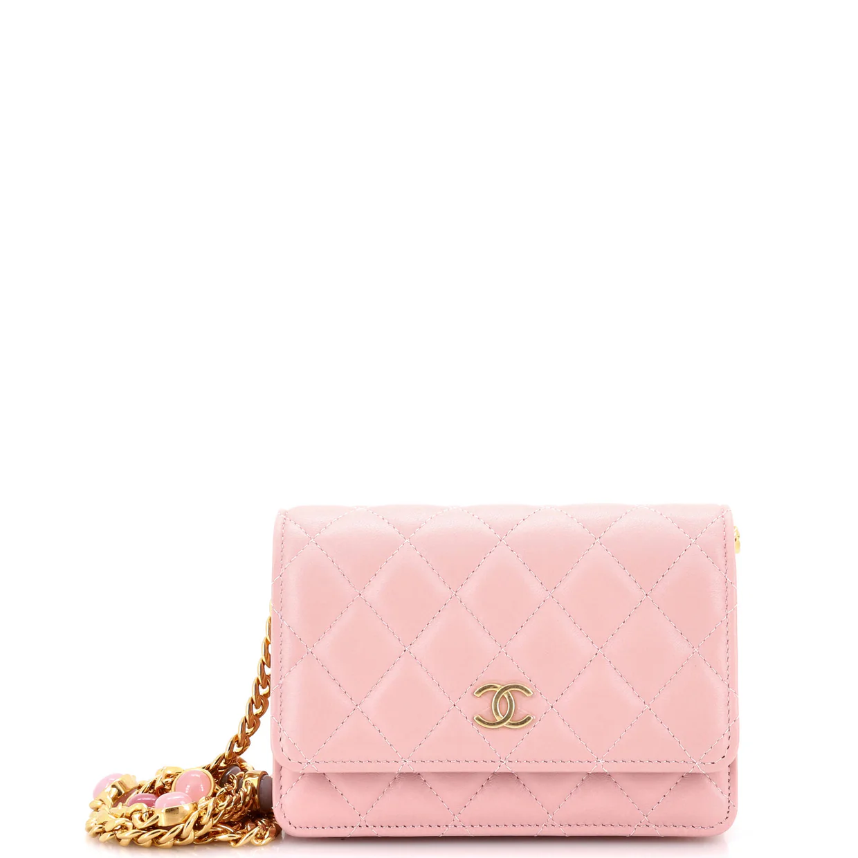 Pearl Samba Resin Wallet on Chain Quilted Calfskin - Deep Luxury