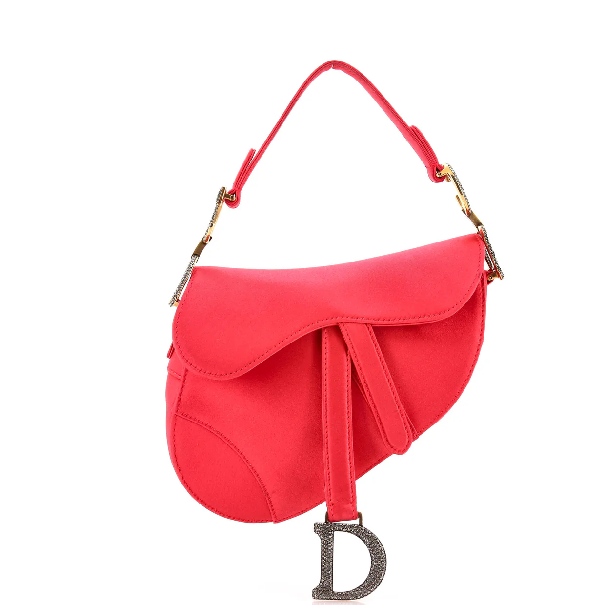 Saddle Handbag Satin with Crystals Mini - Deep Luxury