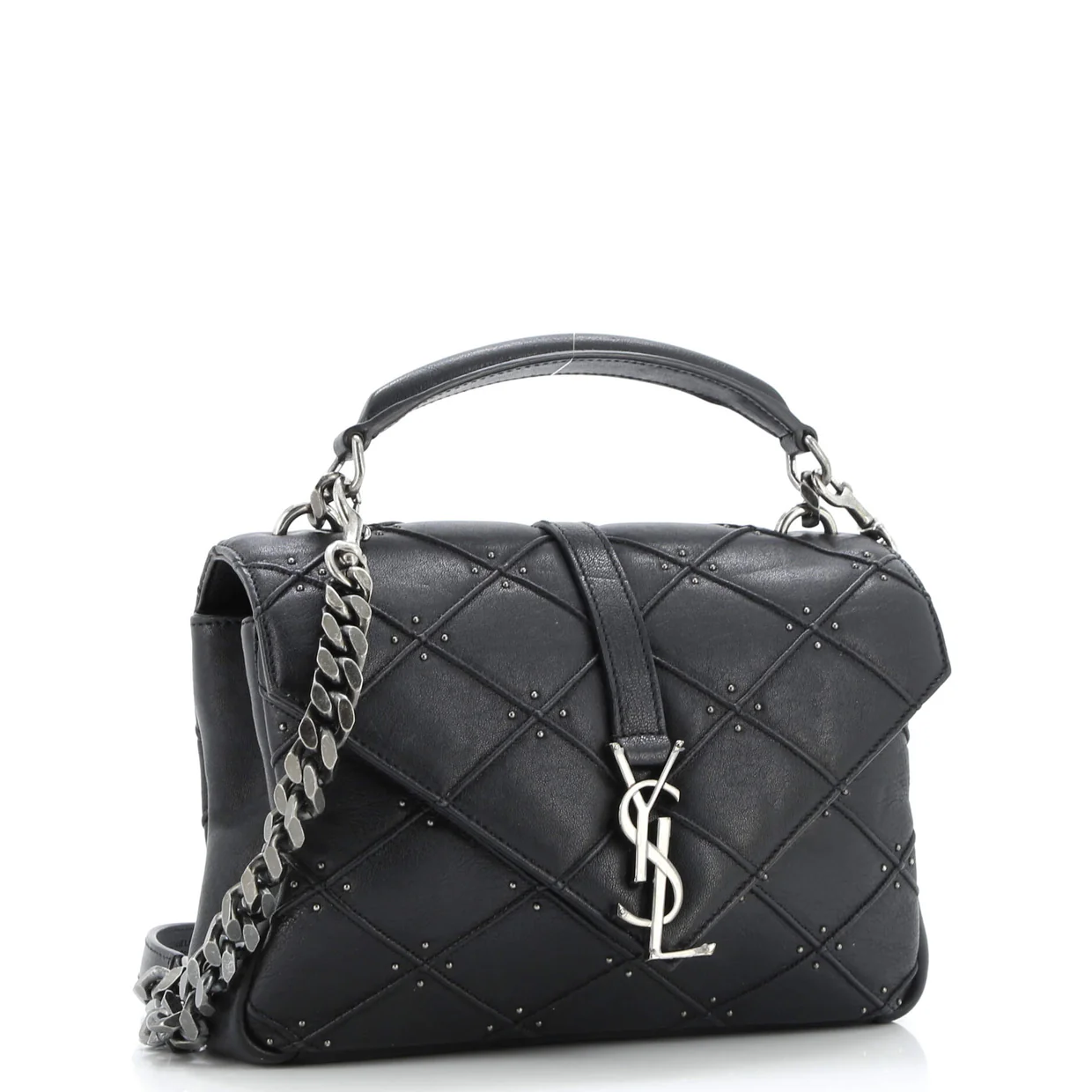 Classic Monogram College Bag Studded Quilted Leather Medium - Deep Luxury