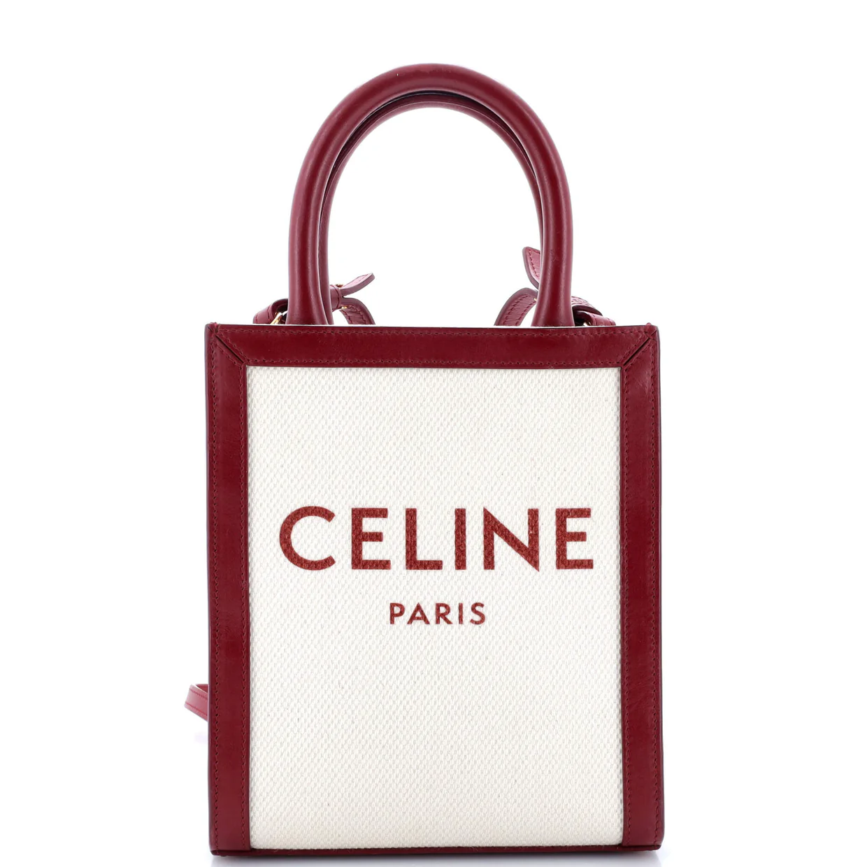 Vertical Cabas Tote Canvas with Leather Mini - Deep Luxury