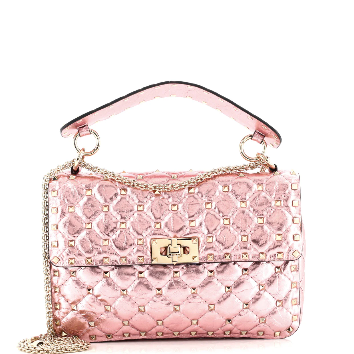 Rockstud Spike Flap Bag Quilted Leather Medium - Deep Luxury