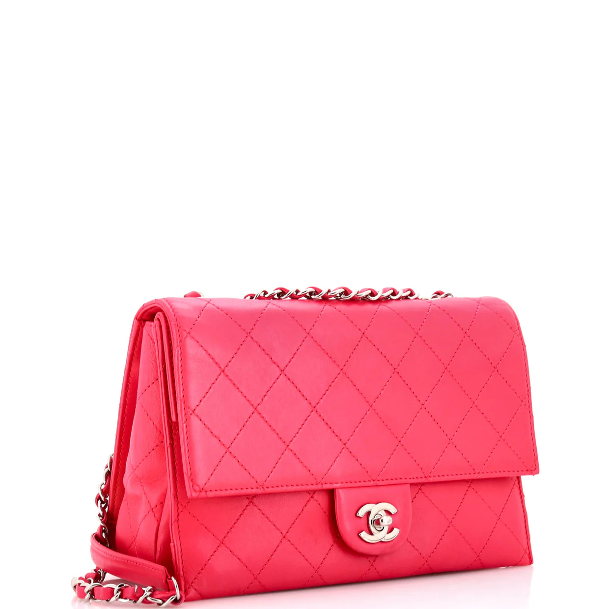 3 Compartment Double Flap Bag Stitched Calfskin Medium - Deep Luxury