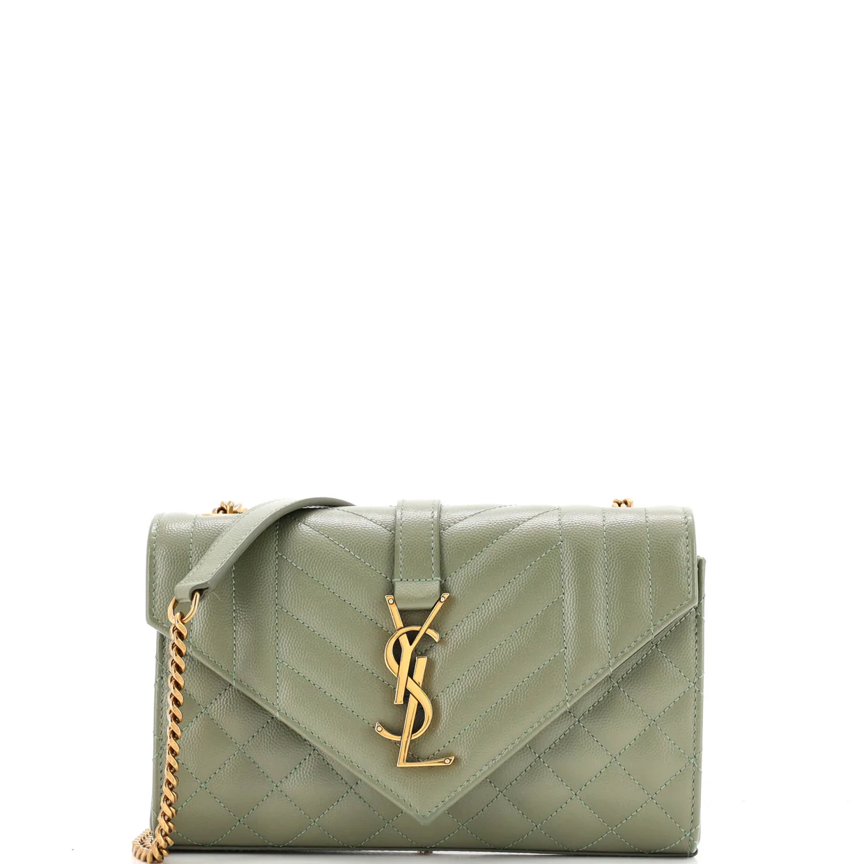 Classic Monogram Envelope Satchel Mixed Matelasse Leather Small - Deep Luxury