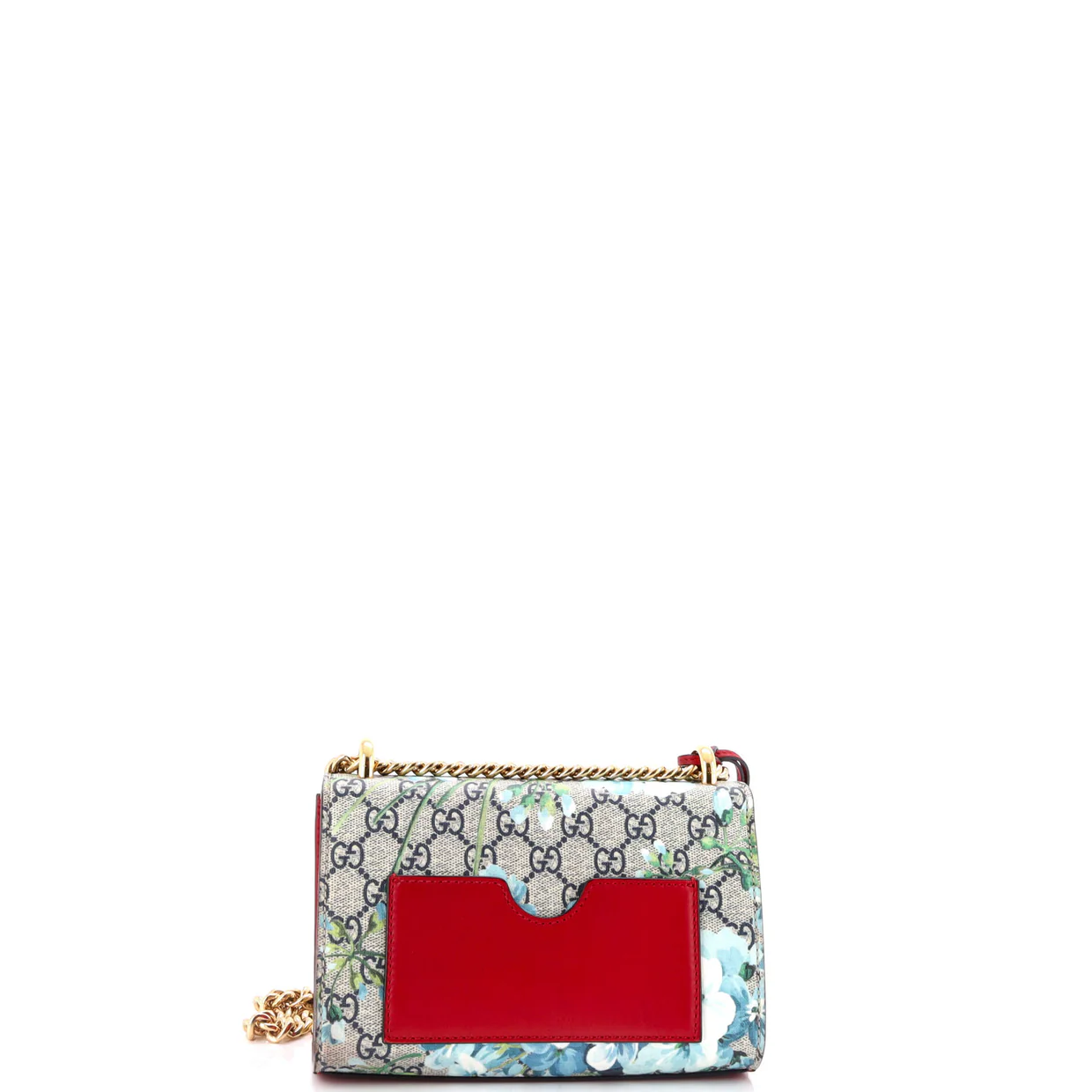 Padlock Shoulder Bag Blooms Print GG Coated Canvas Small - Deep Luxury