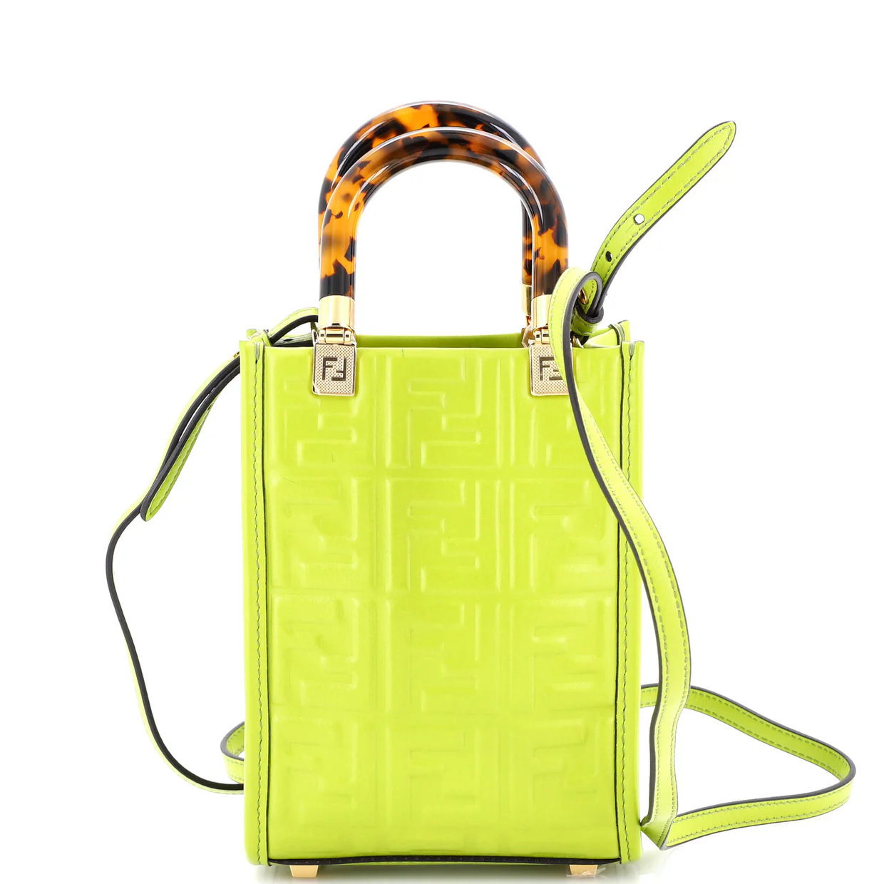 Sunshine Shopper Tote Zucca Embossed Leather Mini - Deep Luxury