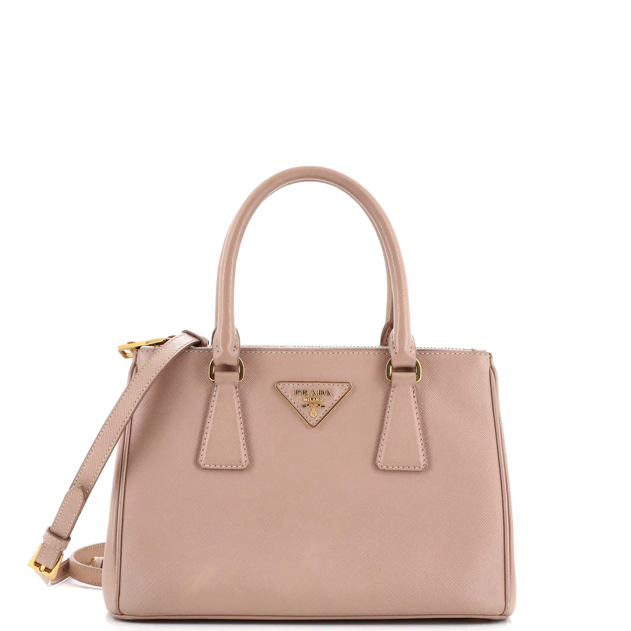 Galleria Double Zip Tote Saffiano Leather Small - Deep Luxury
