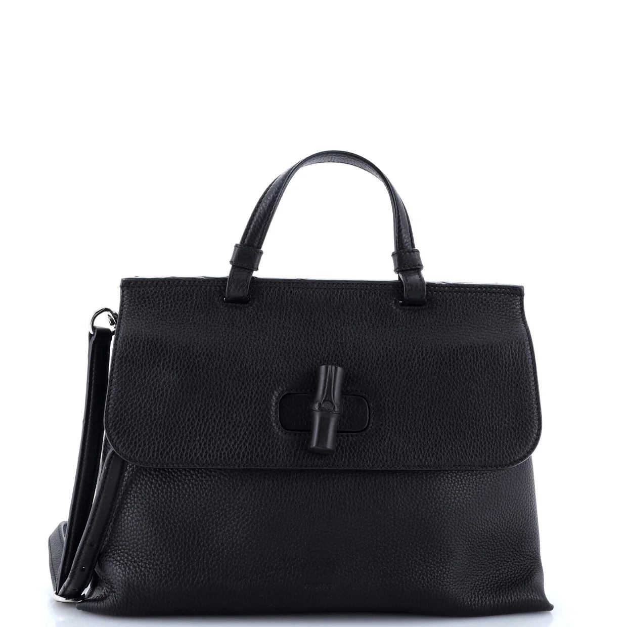 Bamboo Daily Top Handle Bag Leather Medium - Deep Luxury