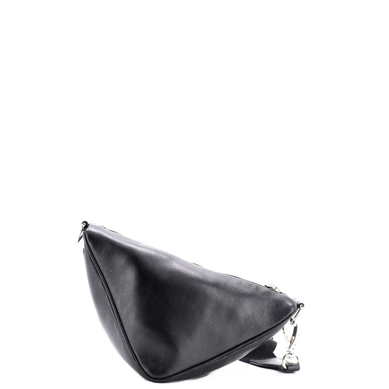 Triangle Logo Zip Crossbody Bag Embossed Leather Mini - Deep Luxury