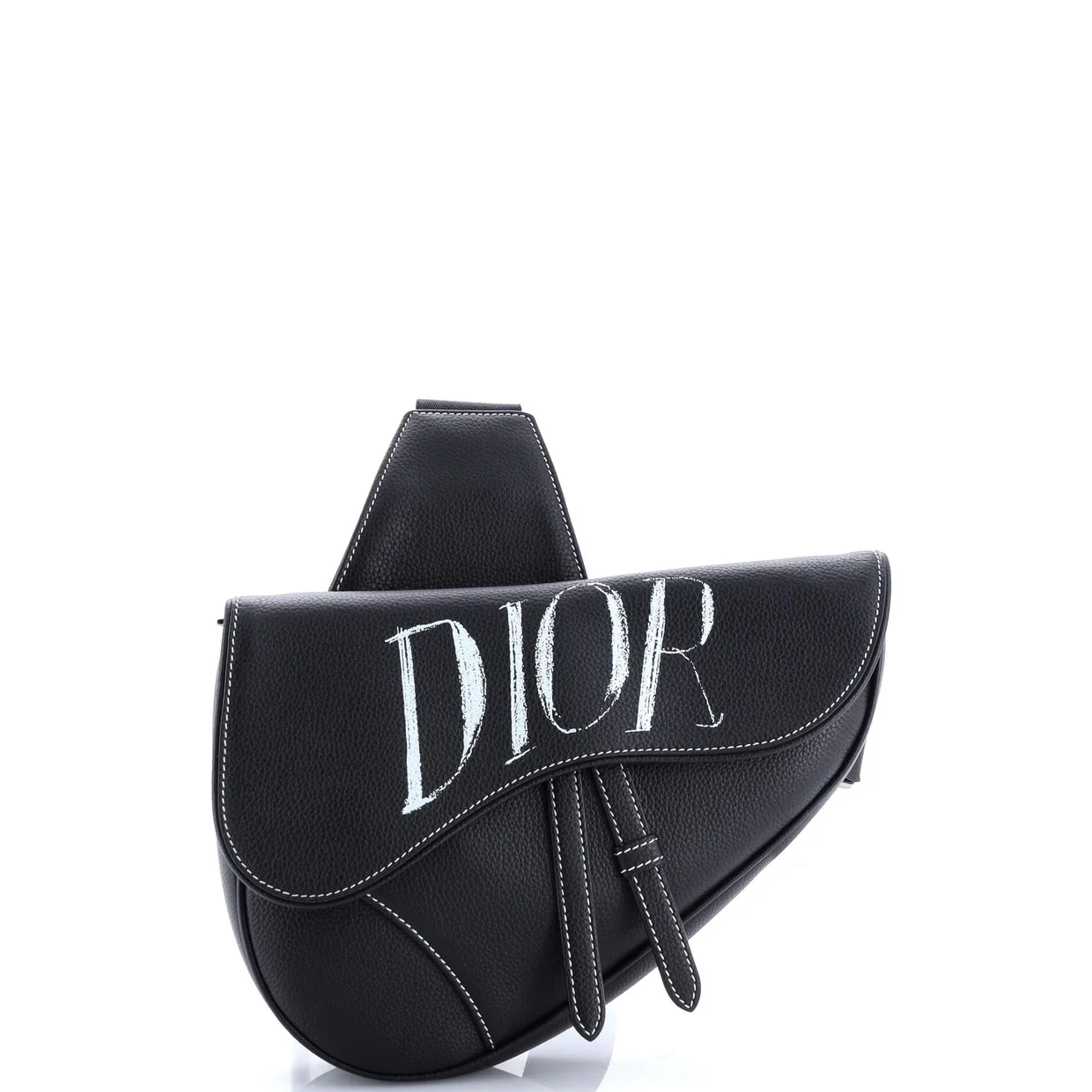 Alex Foxton Logo Saddle Crossbody Bag Printed Leather - Deep Luxury