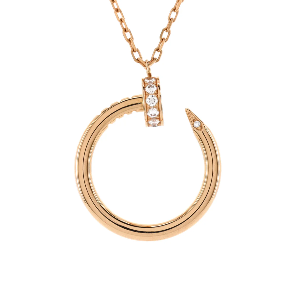 Juste un Clou Pendant Necklace 18K Rose Gold with Diamonds - Deep Luxury